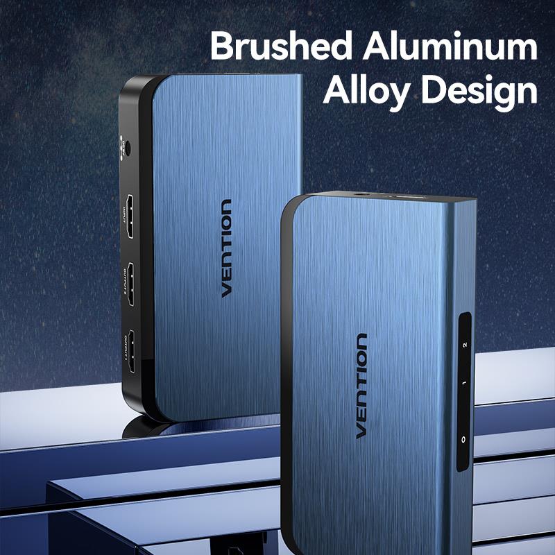 Vention 1 In 2 Out HDMI™ Splitter Blue Aluminum Alloy Type EU Standard - Image 3