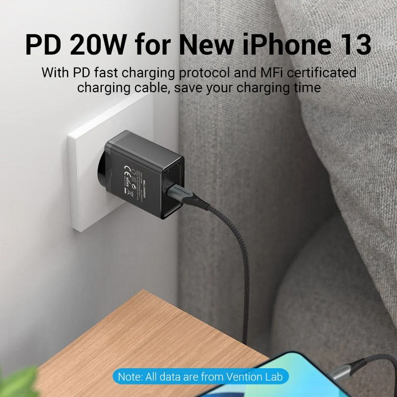 Vention 1-Port USB-C Wall Charger 20W EU-Plug - Image 4
