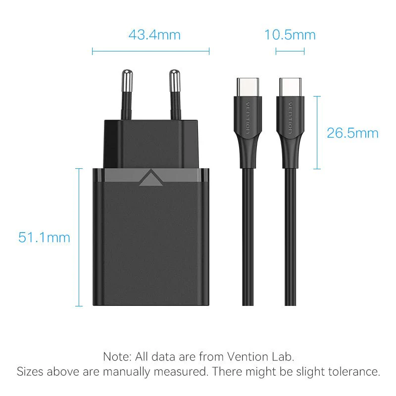 Vention 1-Port USB-C Wall Charger 25W EU-Plug - Image 12