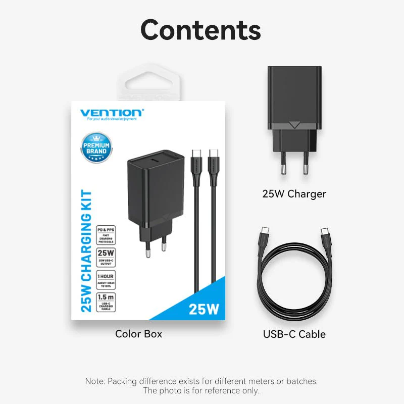 Vention 1-Port USB-C Wall Charger 25W EU-Plug - Image 13