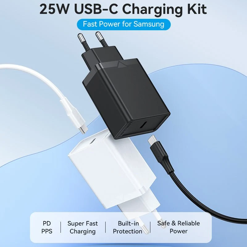 Vention 1-Port USB-C Wall Charger 25W EU-Plug - Image 3