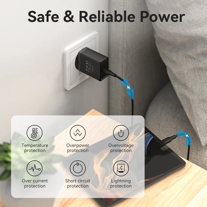 Vention 1-Port USB-C Wall Charger 25W EU-Plug - Image 8