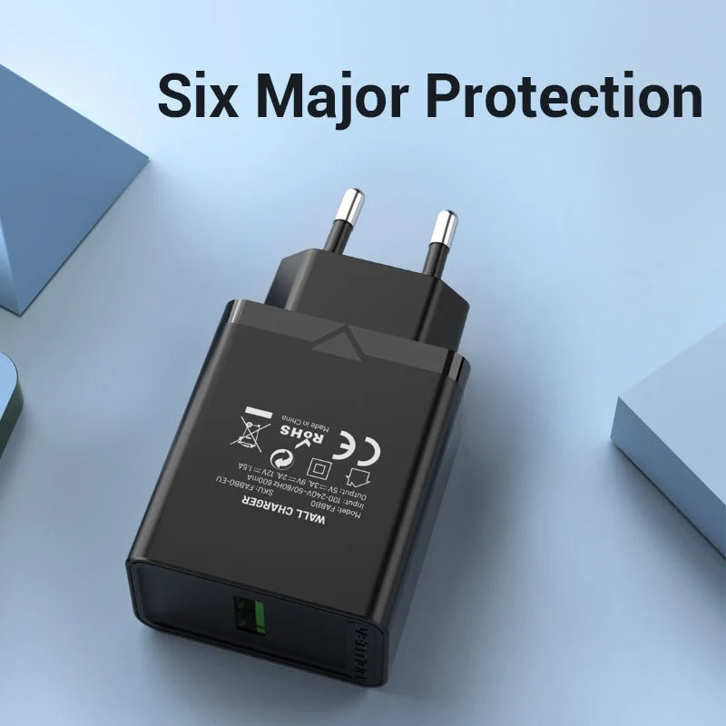 Vention 1-Port USB Wall Charger 18W EU-Plug - Image 8