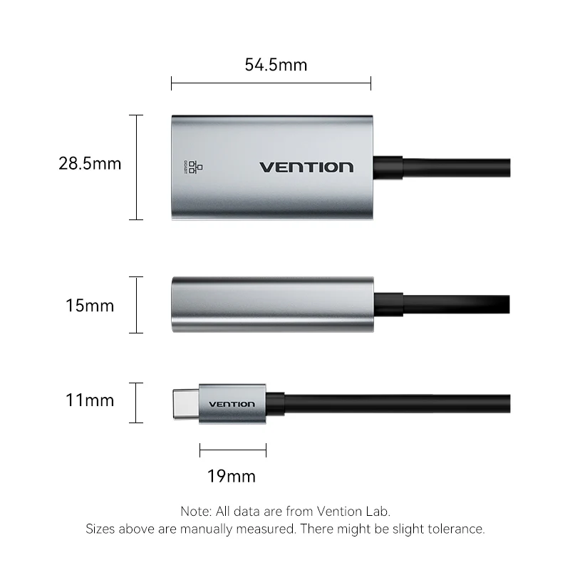 Vention USB-C to Gigabit Ethernet Adapter 0.15M Gray Aluminum Alloy Type - Image 15