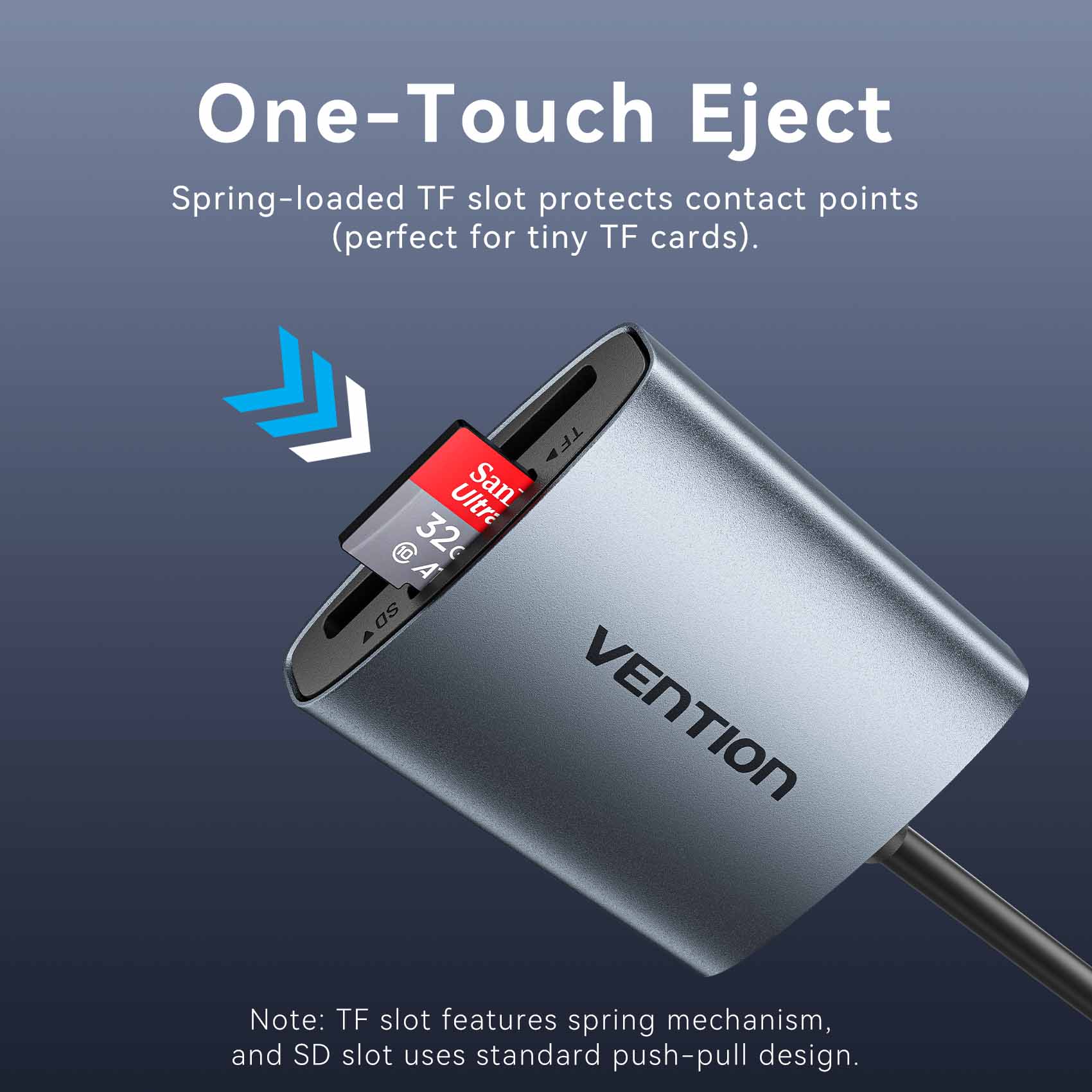 Vention 2-in-1 SD 4.0 Card Reader (SD + TF) - Image 9