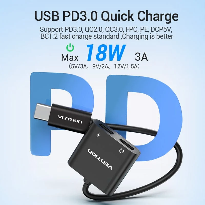 2 in 1 USB C to Dual Digital Type C HeadPhone Adapter - Image 5