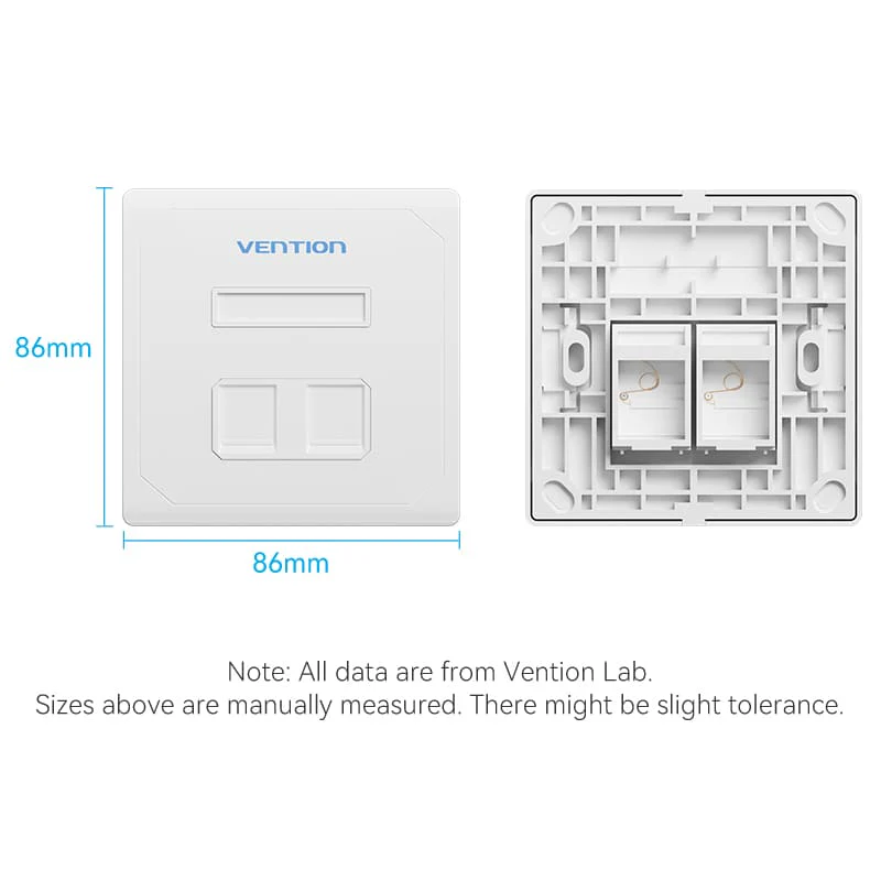 Vention 2-Port Keystone Jack Wall Plate - Image 12