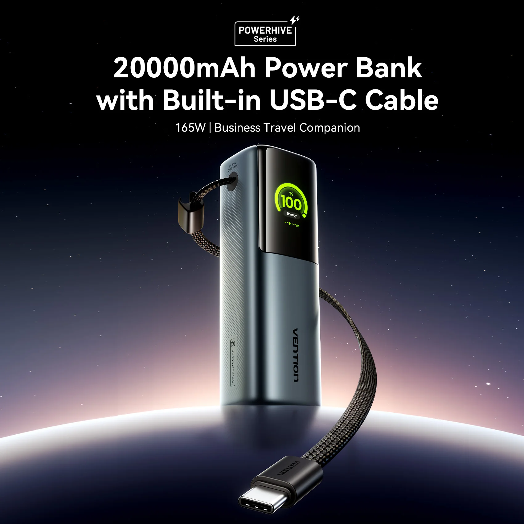 Vention 20000mAh Power Bank 165W - Image 3