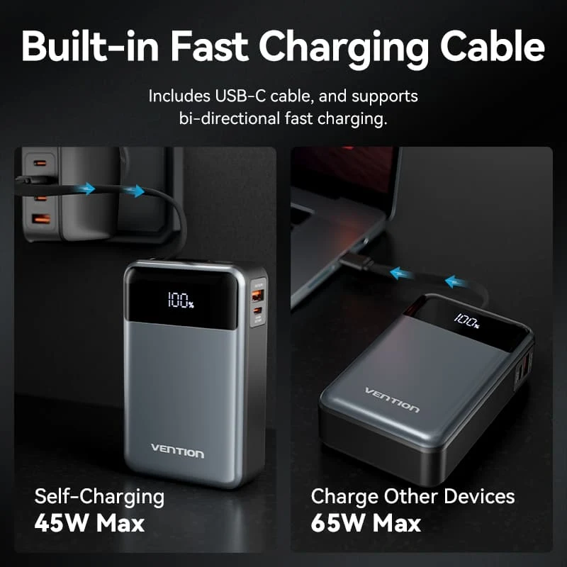 Vention 20000mAh Power Bank 65W - Image 4
