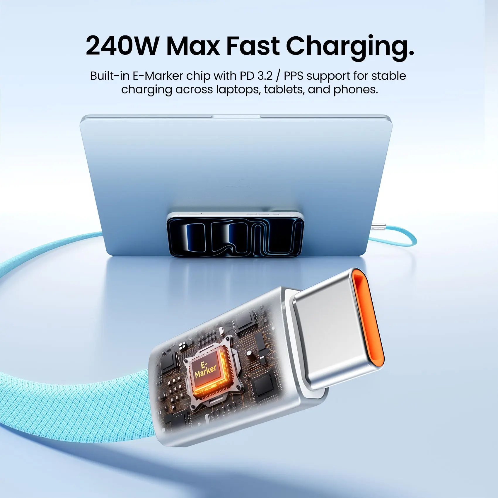 240W USB-C Slim Magnetic Fast Charging Cable - Image 10