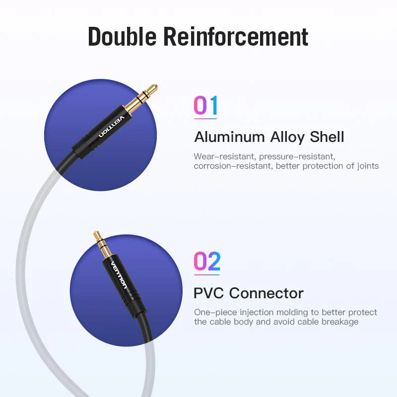 Vention 3.5 to 2.5 Aux Cable Jack 3.5 mm to Jack 2.5 mm Audio Cable Jack 3.5 for Headphone Aux Speaker Connector Cord 2.5 to 3.5 - Image 6
