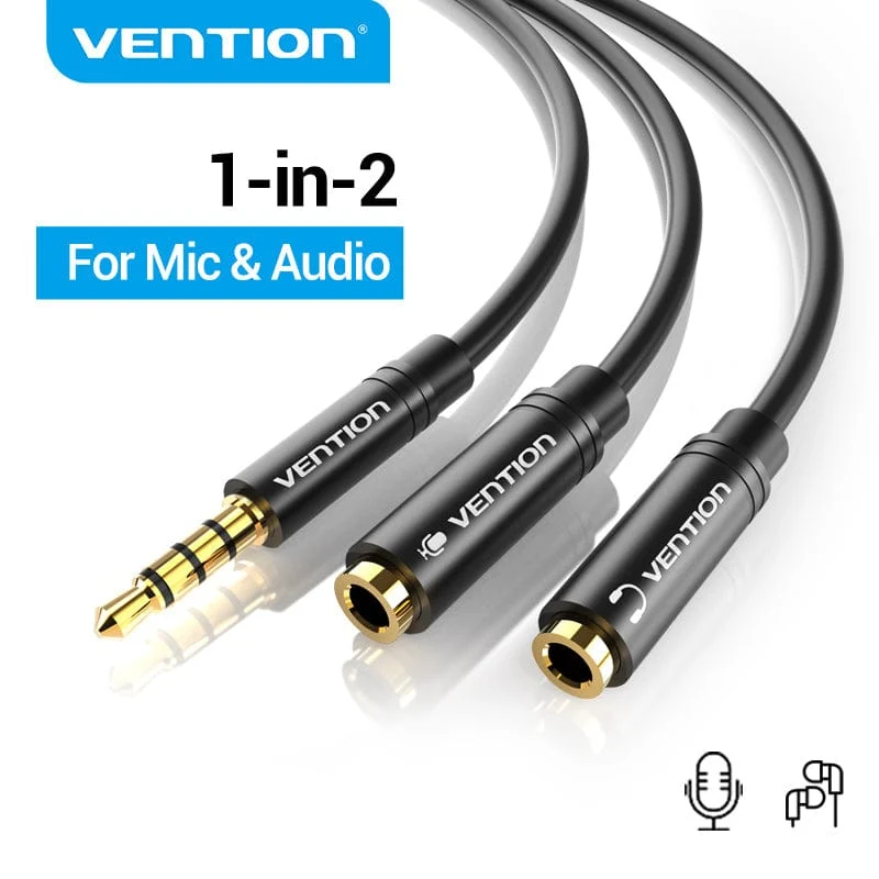 Vention 3.5mm Audio Splitter Extension Cable Jack 3.5mm 1 Male to 2 Female Mic Y Splitter for Laptop Headphone Aux Cable Adapter - Image 8