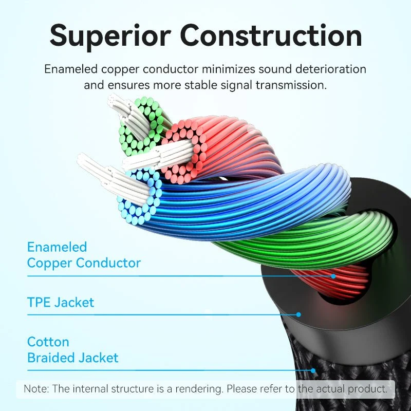 Vention 3.5mm Male to 2.5mm Male Audio Cable - Image 6