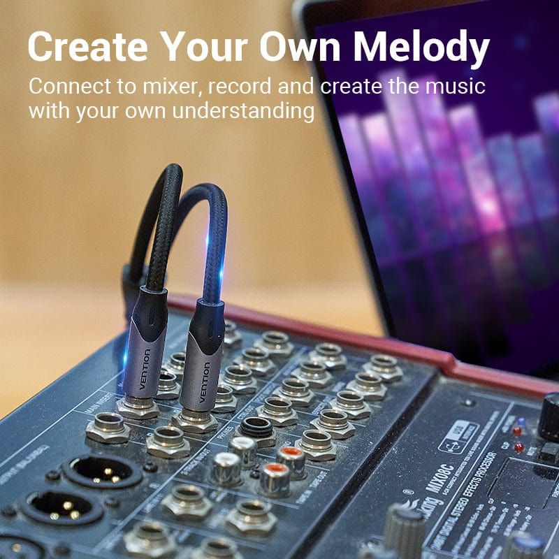 Vention 3.5mm to Double 6.5mm TRS Cable AUX Male Mono 6.5 Jack to Stereo 3.5 Jack Audio Cable for Mixer Amplifier 6.35 Adapter - Image 3