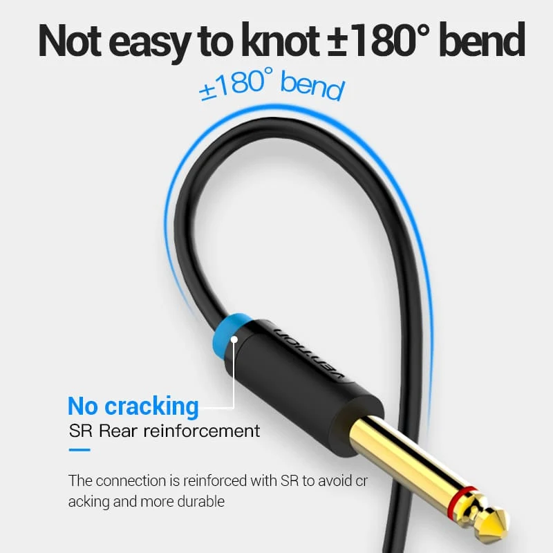 3.5mm TRS Male to Dual 6.35mm Male Audio Cable - Image 10