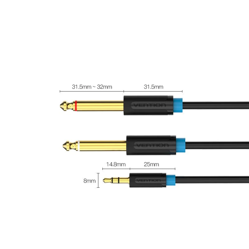 3.5mm TRS Male to Dual 6.35mm Male Audio Cable - Image 13