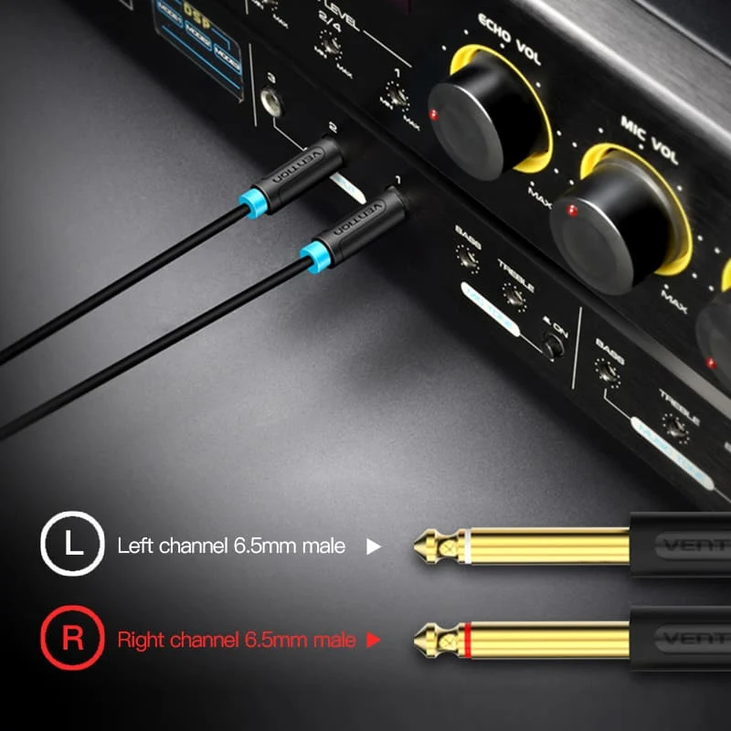 3.5mm TRS Male to Dual 6.35mm Male Audio Cable - Image 7