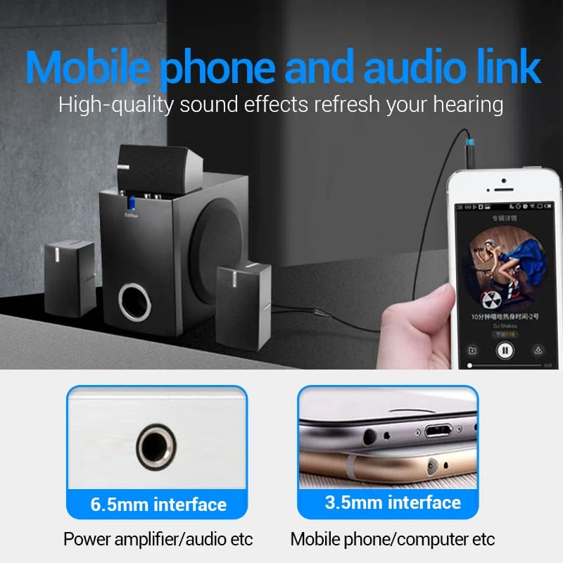 3.5mm TRS Male to Dual 6.35mm Male Audio Cable - Image 8