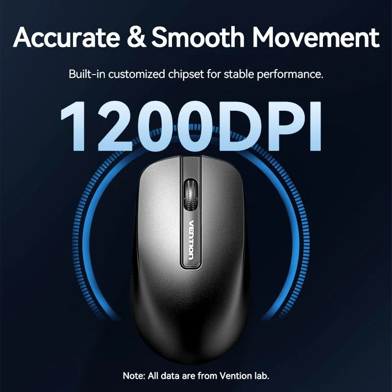 Vention 3-Button USB Wired Computer Mouse 1.5M Black - Image 6