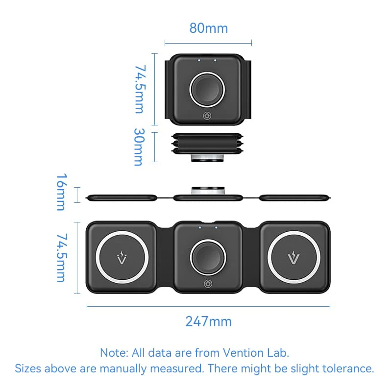 Vention 3-in-1 15W Wireless Charging Pad with MagSafe and LED Night Light Black - Image 13