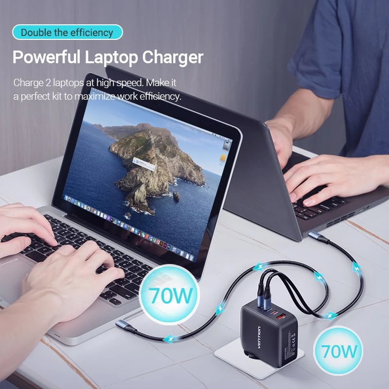 Vention 4-Port USB (C + C + C + A) GaN Charging Kit (140W/140W/30W/30W) EU-Plug - Image 7