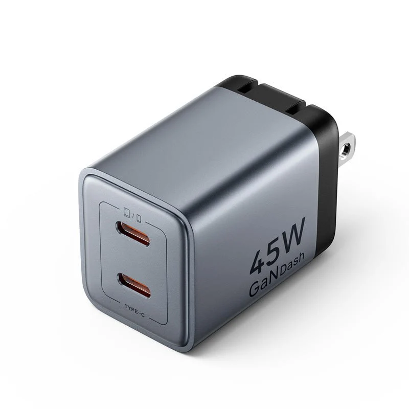 Vention 2-Port USB (C + C) GaN Charger (45W/45W) US-Plug Gray