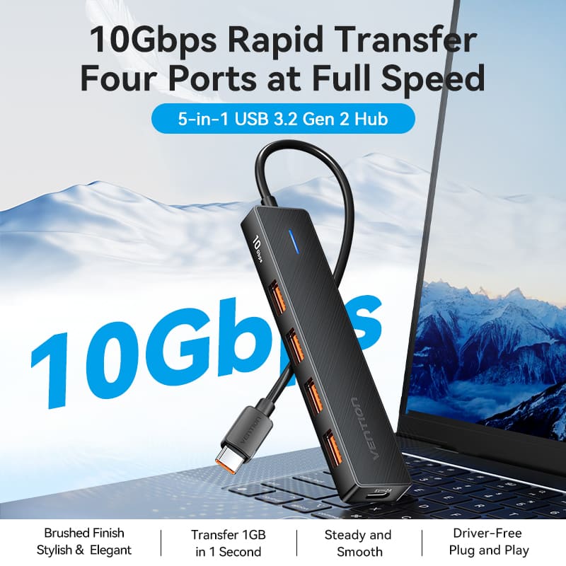 Vention 5-in-1 USB 3.2 Gen 2 Hub - Image 2