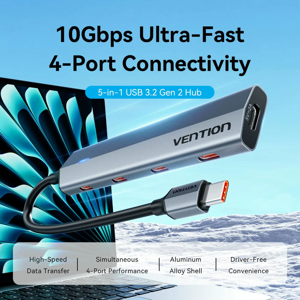 Vention 5-in-1 USB 3.2 Gen 2 Hub - Image 2