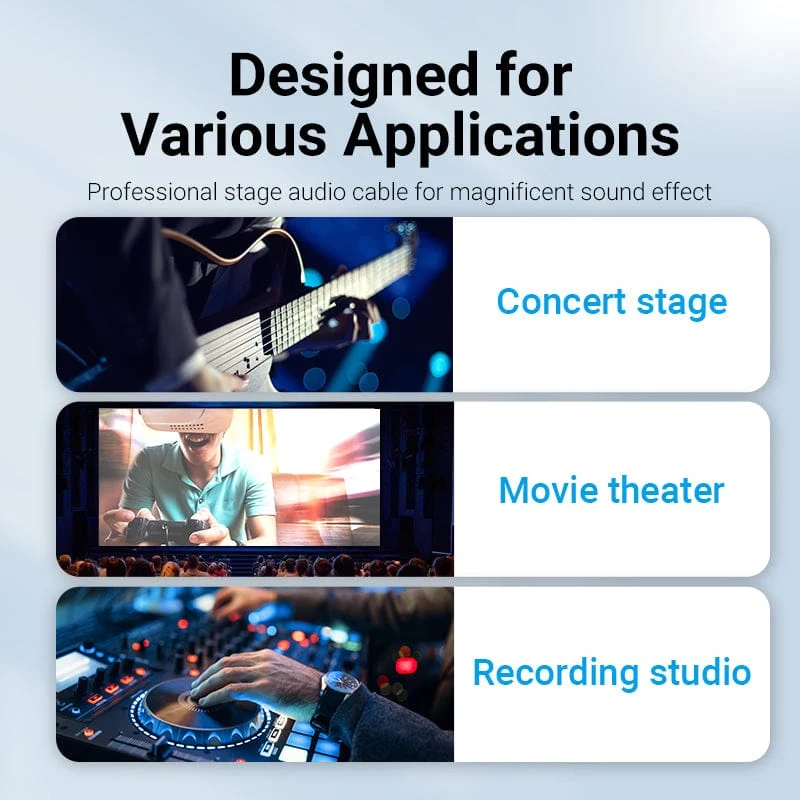 Vention 6.5mm to Double 6.5mm Audio Cable Male to Male Aux Cable for Mixer Speaker Amplifier 6.5 to 6.5 TRS Cable Audio - Image 12