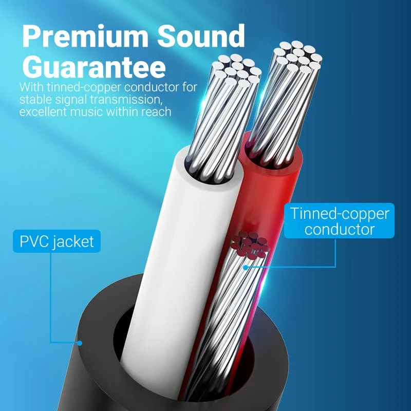 Vention 6.5mm to Double 6.5mm Audio Cable Male to Male Aux Cable for Mixer Speaker Amplifier 6.5 to 6.5 TRS Cable Audio - Image 4