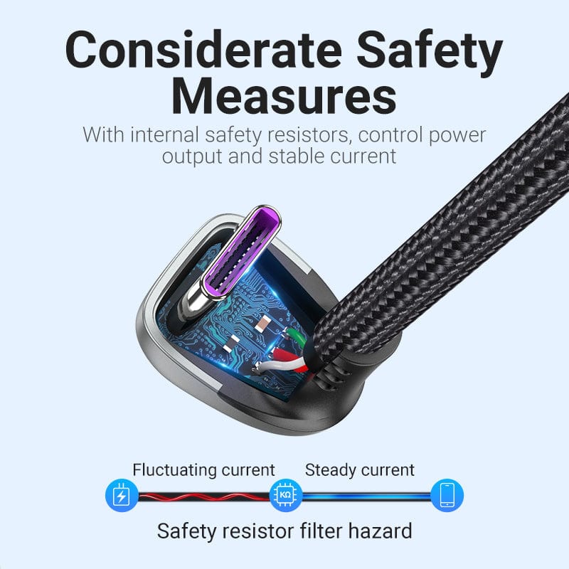 Vention USB 2.0 A Male to USB-C Male U-Shaped 5A Cable  Aluminum Alloy Type - Image 4