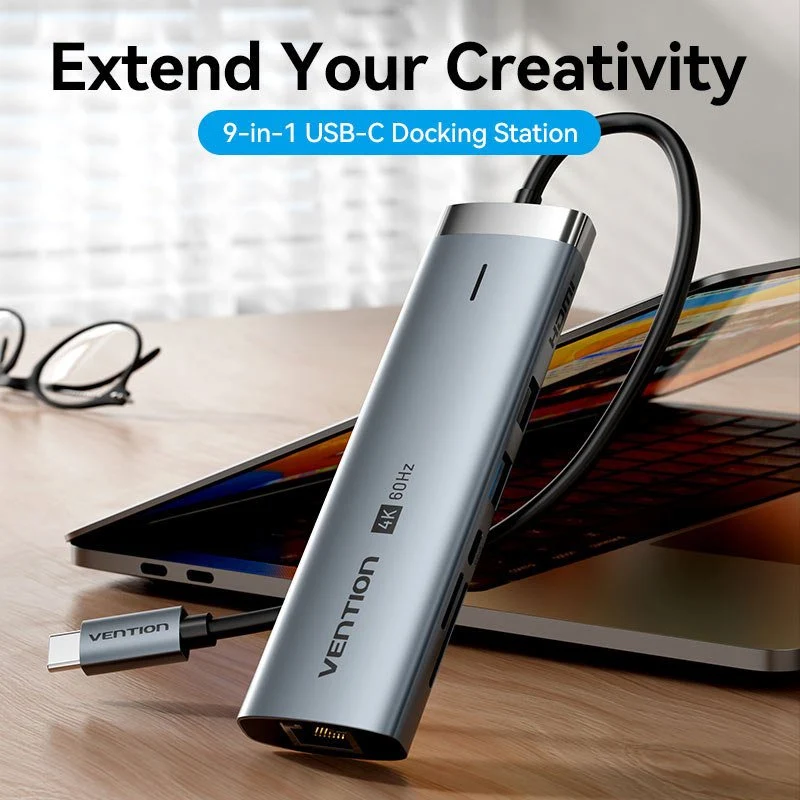 Vention 9-in-1 USB-C Docking Station - Image 2
