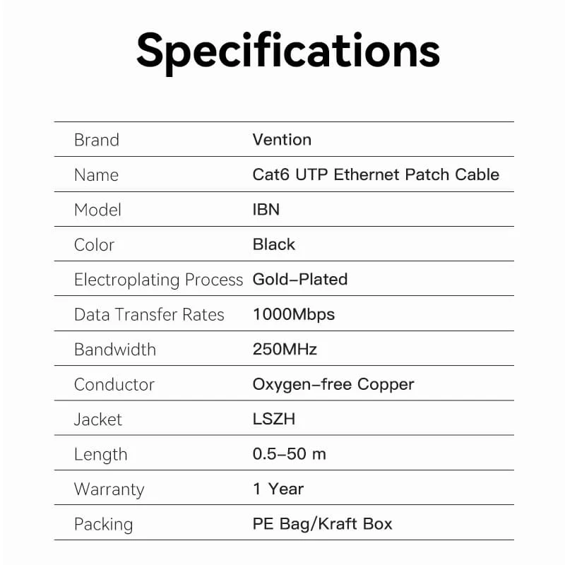 Vention LSZH Cat6 UTP Ethernet Patch Cable - Image 11