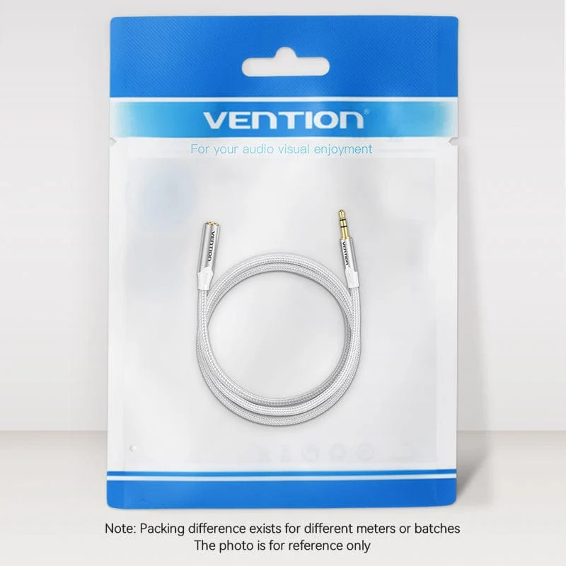 Vention Cotton Braided 3.5mm Male to 3.5mm Female Audio Extension Cable  Silver Aluminum Alloy Type - Image 14
