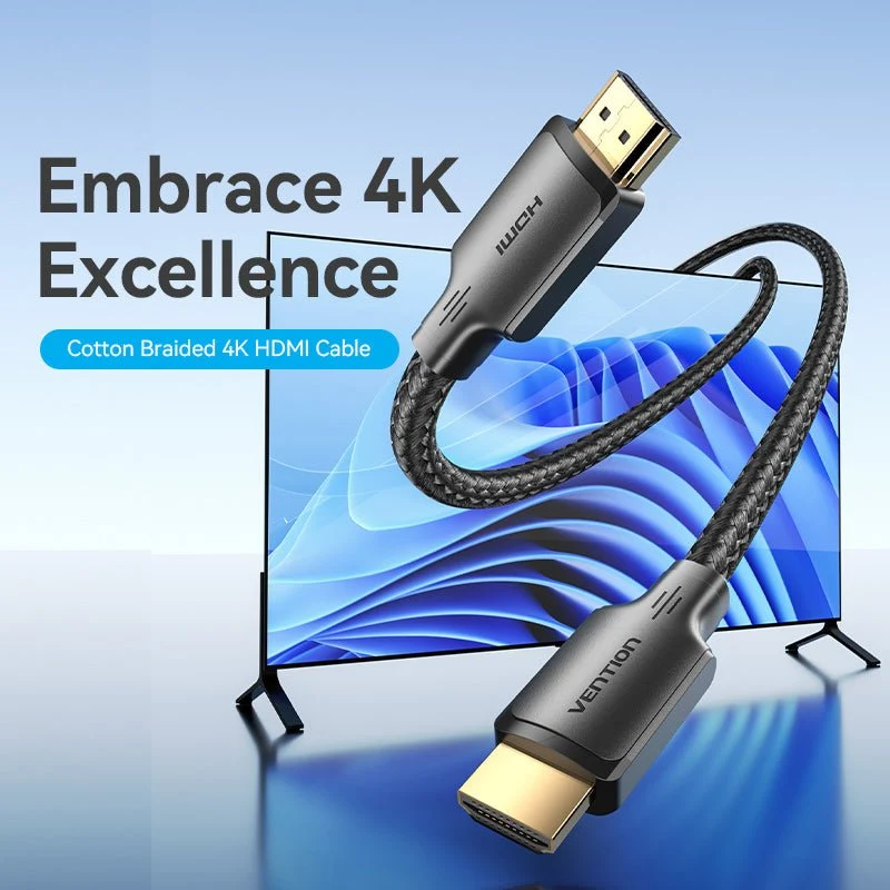 Cotton Braided 4K HDMI™ Male to Male Cable - Image 2