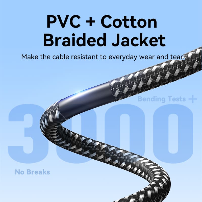 Vention Cotton Braided 4K HDMI™ Male to Male Cable Black Zinc Alloy Type - Image 4