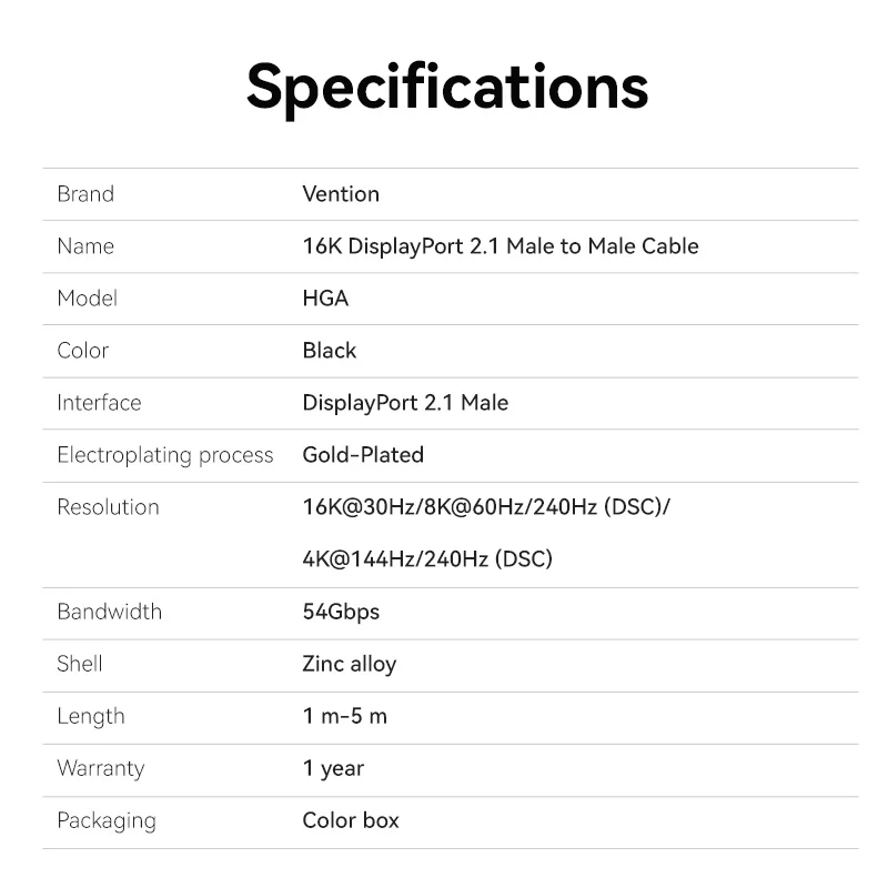 Vention DisplayPort Cable - Image 15