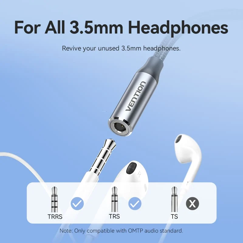Vention Cotton Braided Lightning Male to 3.5MM Earphone Jack Adapter Aluminum Alloy Type - Image 7