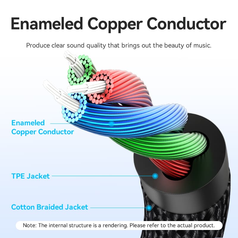 Vention Cotton Braided Lightning Male to 3.5MM Male Cable  Aluminum Alloy Type - Image 12
