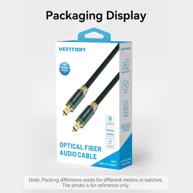 Vention Cotton Braided Optical Fiber Audio Cable 1/1.5/2/3/5/10M Green Copper Type - Image 13