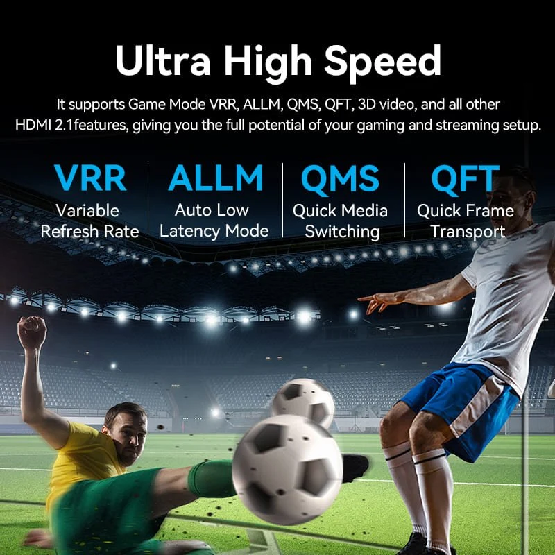 Vention Cotton Braided Ultra Thin HDMI™-A Male to Male HD Cable 8K  Green Aluminum Alloy Type - Image 5