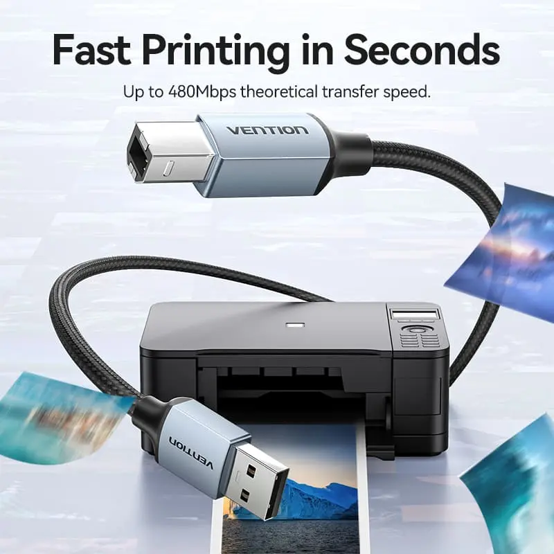 Vention USB 2.0 Type-A Male to Type-B Male Printer Cable - Image 4