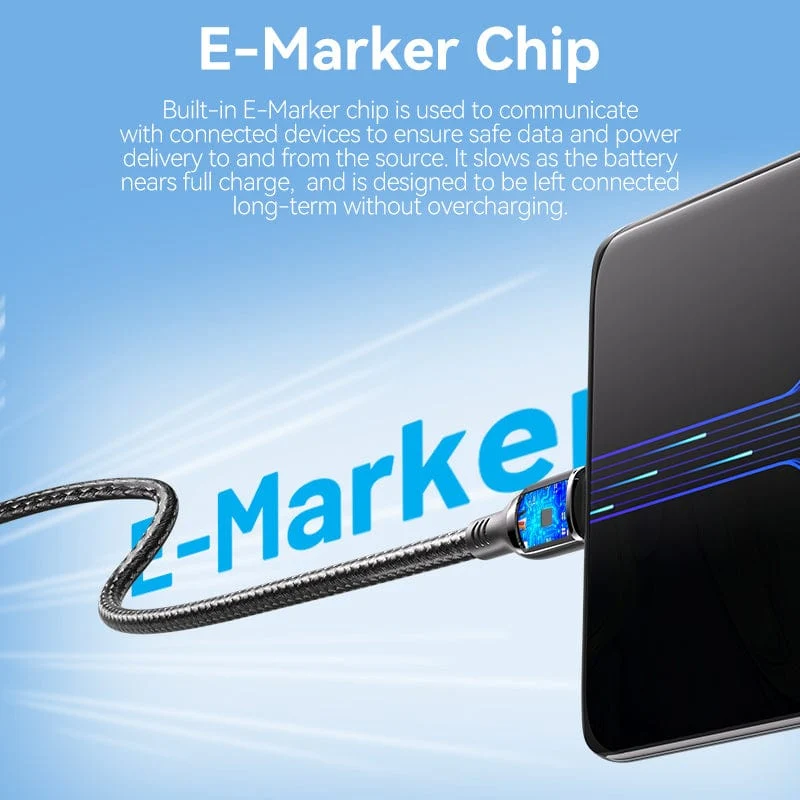 Vention Cotton Braided USB 2.0 C Male to C Male 5A Cable Zinc Alloy Type - Image 6