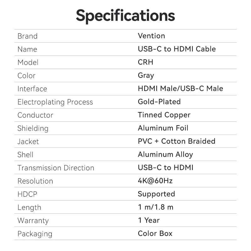 Vention USB-C To HDMI™ Cable - Image 11