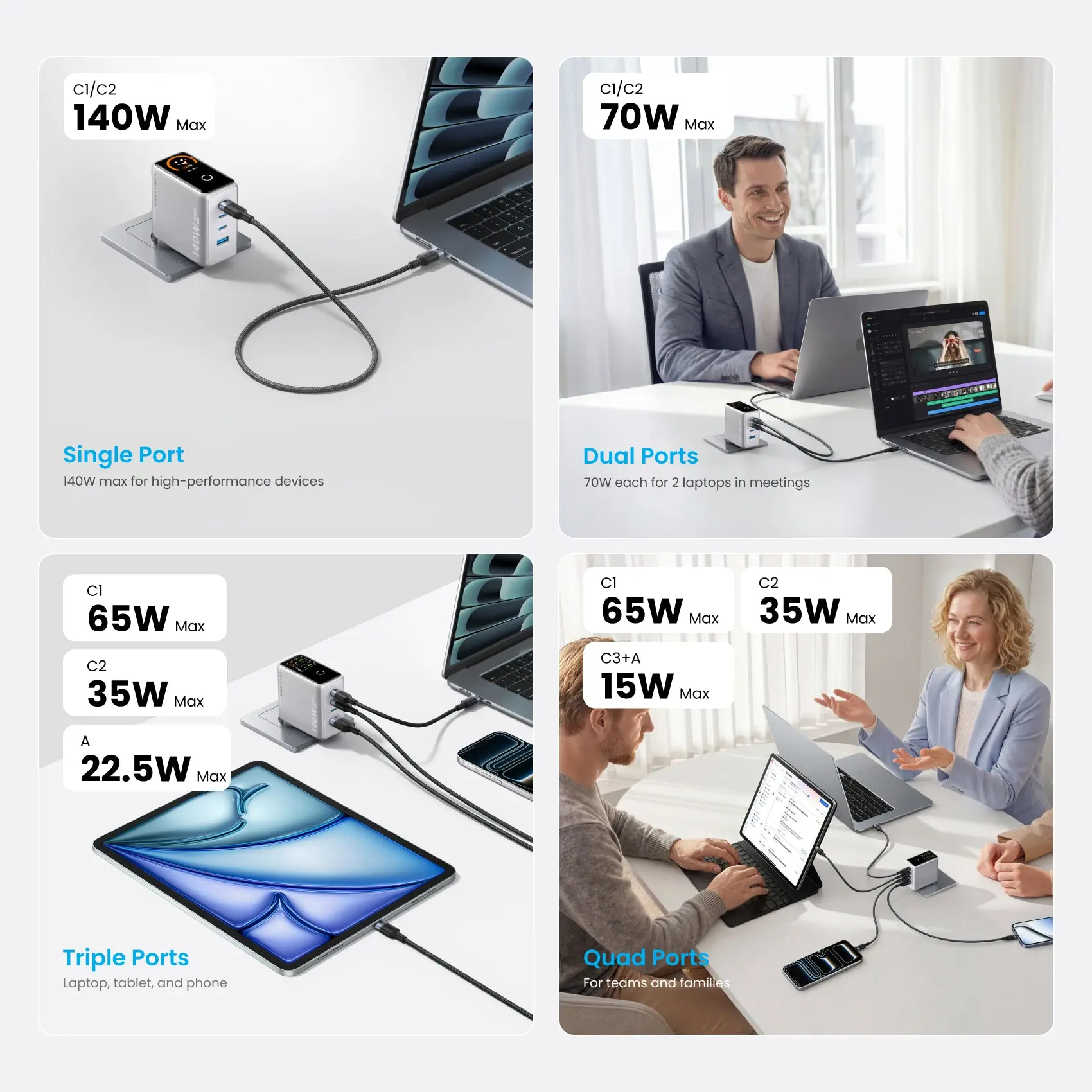 DASH PRO 140W 4-Port GaN5.0 Charger with Smart Display - Image 14