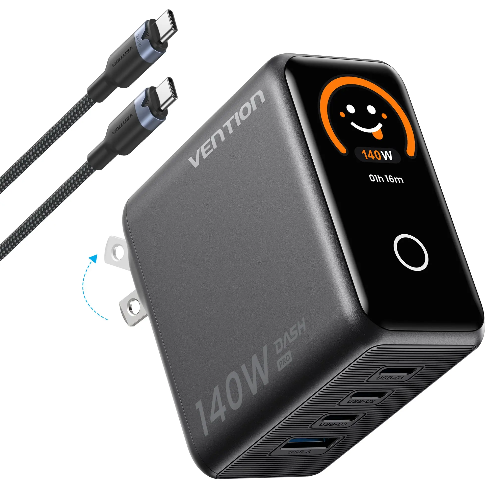 DASH PRO 140W 4-Port GaN5.0 Charger with Smart Display - Image 4