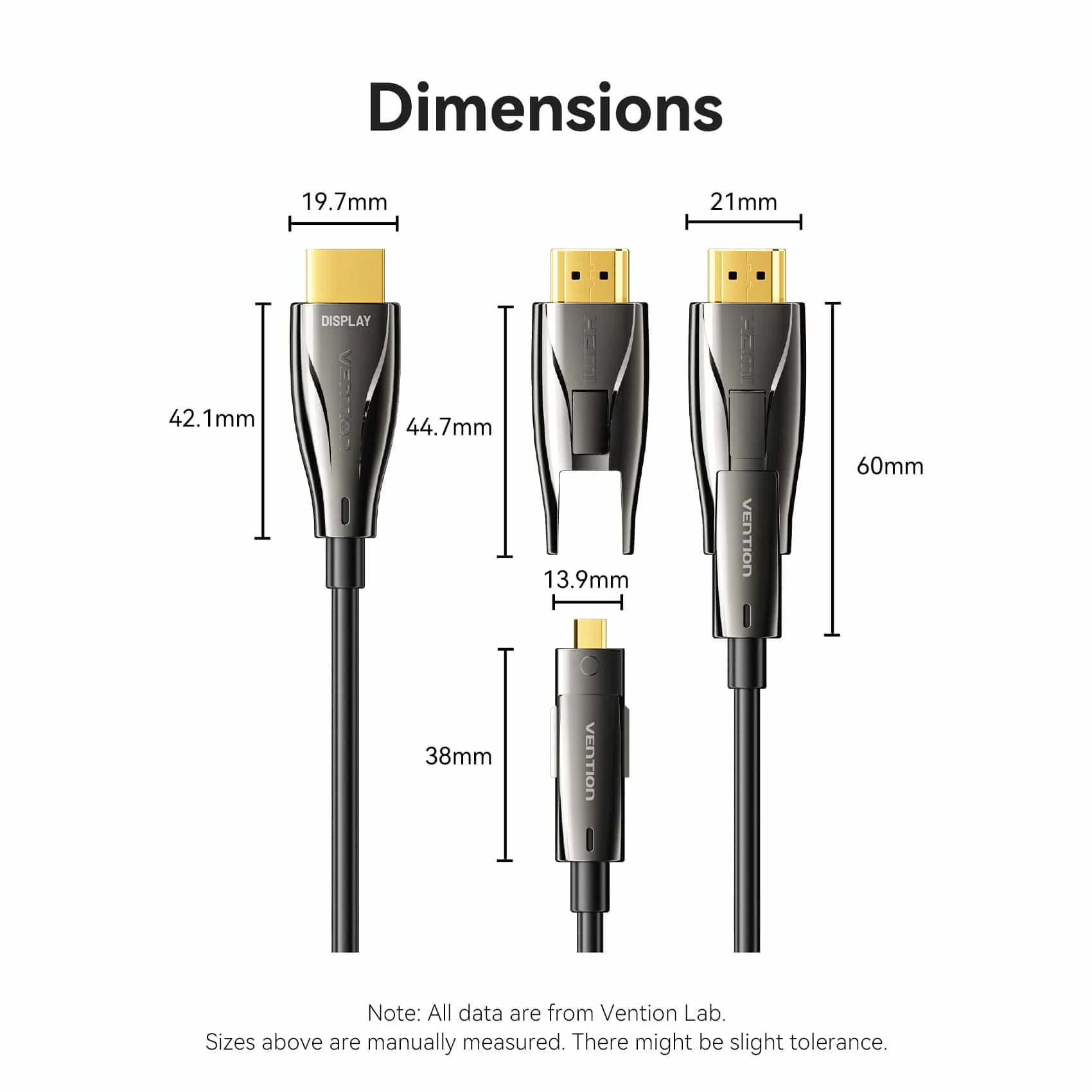 Vention Detachable Optical HDMI-A Male to HDMI-D + HDMI-A Male 4K Cable - Image 19