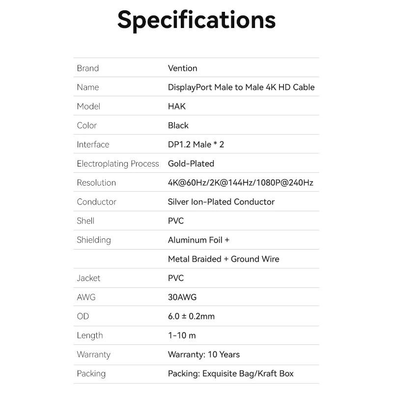 Vention DisplayPort Cable - Image 13