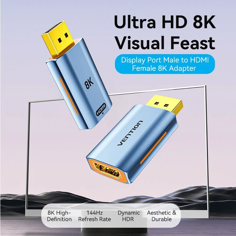 Vention DP Male to HDMI™-A Female 8K Adapter Gray Aluminum Alloy Type - Image 2