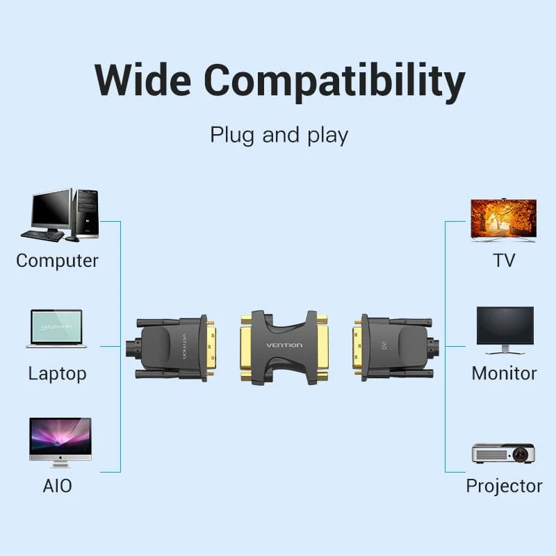 Vention DVI (24+5) Female to Female Adapter Black - Image 8
